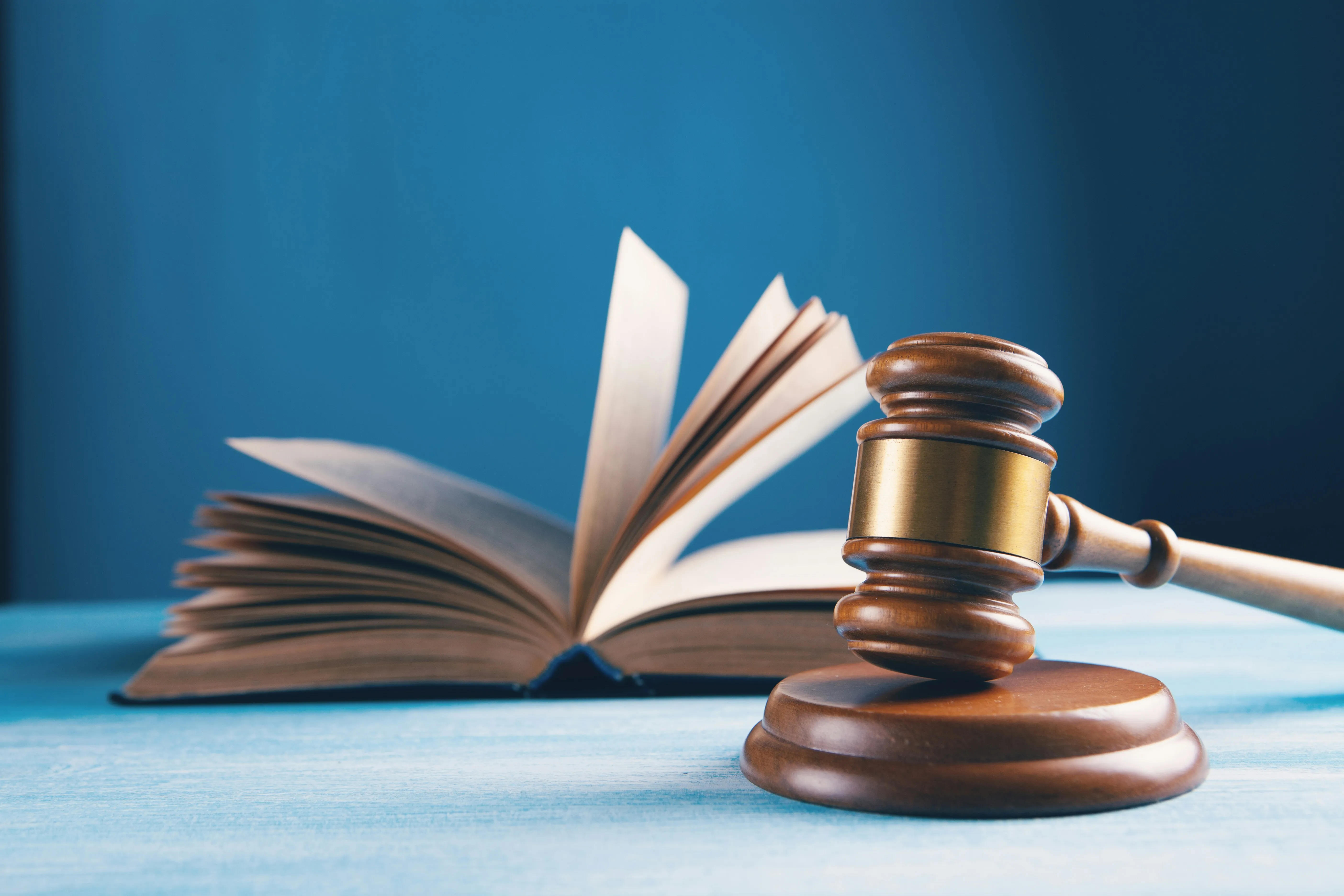 A photo a book and judges gavel.