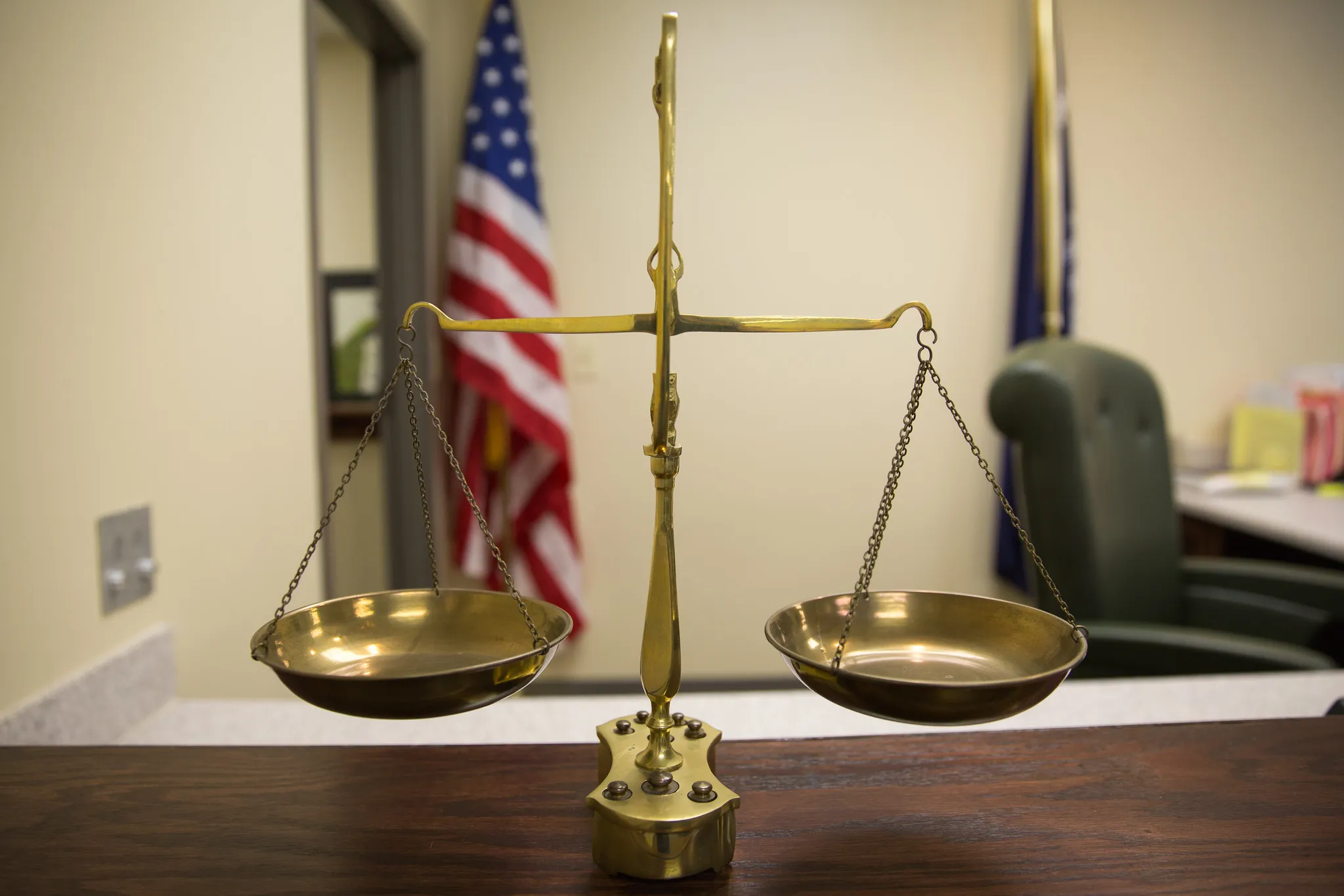 A scale resembling the classic scale of justice scale